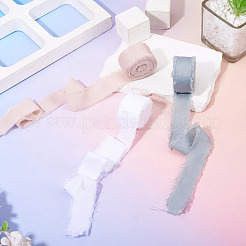 3 Rolls 3 Colors Polyester Frayed Fringe Ribbon&nbsp;OCOR-TA0003-81B