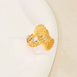 Geometric Hollow Brass Adjustable Open Cuff Rings for Women&nbsp;RI7921