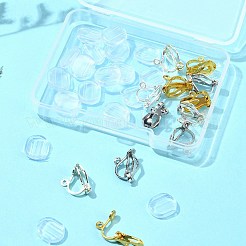12個3色真鍮クリップオンイヤリングのパーツ  穴開けないイヤリング  シリコンイヤリングパッド付き  ミックスカラー  13x6x7mm  穴：1mm&nbsp;KK-FS0001-28