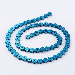 PVD Vacuum Plating Electroplate Non-magnetic Synthetic Hematite Beads Strands&nbsp;G-F534-H07