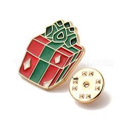 クリスマスエナメルピン  バックパック用合金ラペルピンバック  ギフト用の箱  23x19mm&nbsp;JEWB-I047-01KCG-05