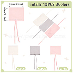 15Pcs 3 Colors Square Fiber Cloth Jewelry Pouches&nbsp;ABAG-TA0002-24