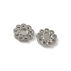 304ステンレススチールカボションセッティング  花  ステンレス鋼色  トレイ：2ミリと3mm  10x2mm&nbsp;STAS-Z144-08P