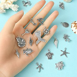 18Pcs 18 Style Tibetan Style Alloy Pendants&nbsp;TIBEP-YW0001-71