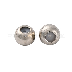 Rack Plating Round Brass Beads&nbsp;KK-Z070-25P
