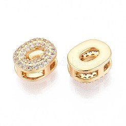 Brass Micro Pave Clear Cubic Zirconia Beads&nbsp;KK-T071-17G-O