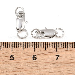 真鍮カニカン  丸カン付き  プラチナメッキ  10.5x5x2.5mm  穴：3.5mm&nbsp;KK-CBAA0F5-01P