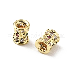 Brass Micro Pave Cubic Zirconia Beads&nbsp;KK-Z114-18G