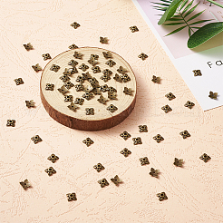 チベット風ビーズキャップ  花  アンティークブロンズ  6x6x2mm  穴：1mm&nbsp;TIBEB-TA0001-11-NR