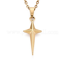 304 Stainless Steel Pendant Necklaces&nbsp;NJEW-T018-48G