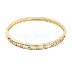 Rack Plating Brass Micro Pave Clear Cubic Zirconia Bangles for Women&nbsp;BJEW-G730-04G