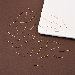 真鍮のボールヘッドピン  ゴールドカラー  20x0.5mm  24ゲージ  ヘッド：2mm  約590個/50g&nbsp;X-KK-R020-04G