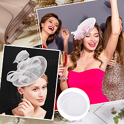 リネン生地のミニハットファシネーターベース  DIY 工芸品のヘアアクセサリーの装飾  ホワイト  290~295x290~295x2mm&nbsp;AJEW-WH0472-53A