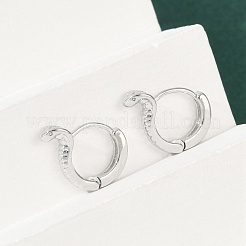 真鍮製フープピアス  ヘビ  プラチナ  12.5x4.5x15mm&nbsp;EJEW-Q016-13P