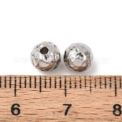 テクスチャ加工された304ステンレススチールビーズ  ラウンド  ステンレス鋼色  6mm  穴：1.5mm&nbsp;STAS-I358-10P-01