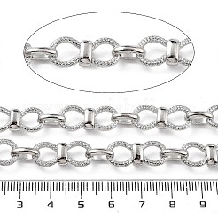 ラックメッキ真鍮ちょう結びリンクチェーン  溶接されていない  スプールで  長持ちメッキ  カドミウムフリー＆鉛フリー  プラチナメッキ  21x9x5mm&nbsp;CHC-G023-09P