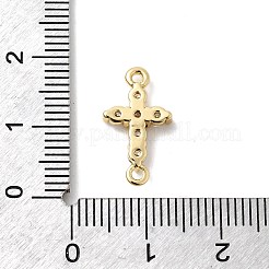 Brass Pave Clear Cubic Zirconia Connector Charms&nbsp;KK-H529-39B-G