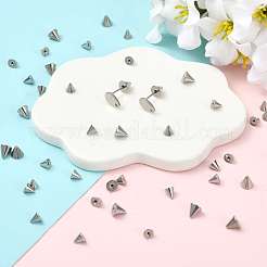 80Pcs 2 Styles 201 Stainless Steel Ear Nuts&nbsp;STAS-FS0002-22