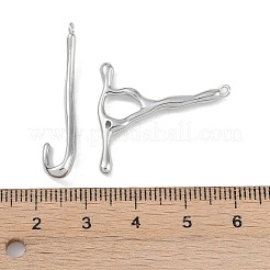 真鍮製マンテル  ブレスレット作りに  カドミウムフリー＆ニッケルフリー＆鉛フリー  プラチナ  27x24.5x2.7mm  穴：1.2mm&nbsp;KK-U020-05P