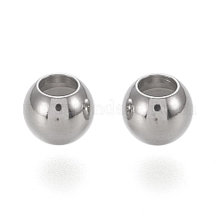 202ステンレスビーズ  内部のゴムと  スライダービーズ  ステンレス鋼色  5x4mm  穴：2.3mm&nbsp;STAS-K204-02D-P