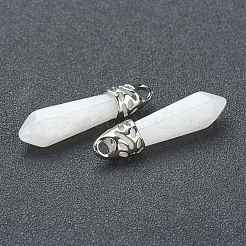 Bullet Natural White Jade Pointed Pendants&nbsp;G-E332-C27