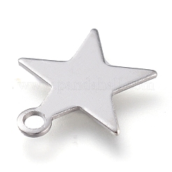 真鍮製チャーム  スター  プラチナ  10.5x10x0.5mm  穴：1.4mm&nbsp;KK-H739-01C-P