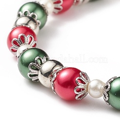 Glass Pearl Beaded Stretch Bracelet&nbsp;BJEW-TA00144