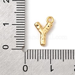 真鍮製チャーム  ニッケルフリー  18KGP本金メッキ  文字y  13x8x2.5mm  穴：1.4mm&nbsp;KK-P340-01G-Y