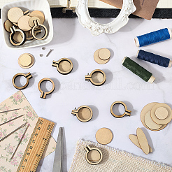 木製刺繍枠20個  ラウンド  31x24.5~25x7mm  穴：2mm  内径：19mm&nbsp;DIY-CP0012-36