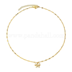 Brass Micro Pave Cubic Zirconia Charms Necklace for Women&nbsp;NJEW-JN04913