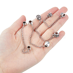 8Pcs 4 Styles Zinc Alloy European Beads&nbsp;FIND-FH0005-68