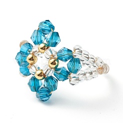 Transparent Acrylic Beads Rings&nbsp;X1-RJEW-TA00006-02