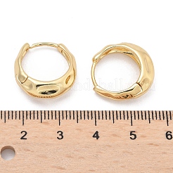 304ステンレススチール製ハンマー加工フープピアス（女性用）  18KGP本金メッキ  18x17x6.5mm&nbsp;EJEW-U060-01B-G