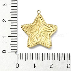 イオンプレーティング（IP）304ステンレスペンダント  18KGP本金メッキ  スター  23.5x22x2mm  穴：1.5mm&nbsp;STAS-B058-26G-09