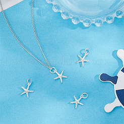 4Pcs 925 Sterling Silver Starfish Charms&nbsp;STER-BBC0008-39