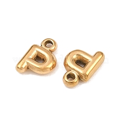 304ステンレスペンダント  文字チャーム  イオンプレーティング（ip）  文字p  9.5~10x2.5~9x2.5mm  穴：1.2mm&nbsp;STAS-S186-12P-G01