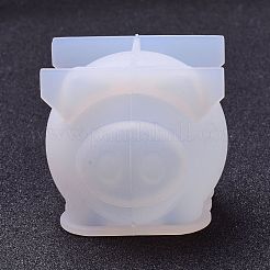 DIY装飾シリコンモールド  レジン型  UVレジン用  エポキシ樹脂ジュエリー作り  豚  ホワイト  66x62x57mm&nbsp;DIY-D051-02