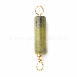 Natural Taiwan Jade Connector Charms&nbsp;PALLOY-JF01454-06
