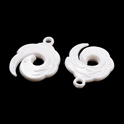 オペークアクリルパーツ  スパイラル  ホワイト  31x25x5mm  穴：3mm  約475個/500g&nbsp;SACR-L007-044B