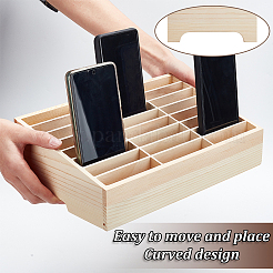 24-Grid Wooden Cell Phone Storage Box&nbsp;AJEW-WH0258-969A