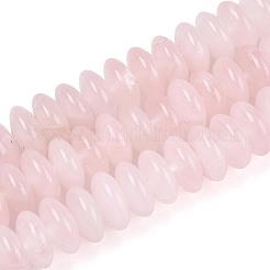 天然石ローズクォーツビーズ連売り  ロンデル  11.5~12x5~5.5mm  穴：0.6~1mm  約59~60個/連  12.99~13.58''（33~34.5センチメートル）&nbsp;G-T144-49B-01