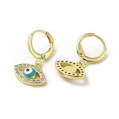 Horse Eye Real 18K Gold Plated Brass Dangle Leverback Earrings&nbsp;EJEW-Q797-23G-03