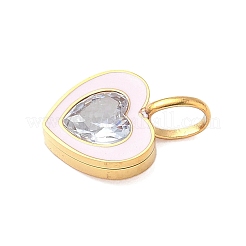 304 Stainless Steel Micro Pave Cubic Zirconia Pendants&nbsp;STAS-D364-03G