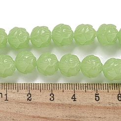 合成サンゴ彫刻ビーズ連売り  染め  花  ダークシーグリーン  10x9.5mm  穴：1.2mm  約37個/連  14.06''（35.7センチメートル）&nbsp;CORA-C003-01E