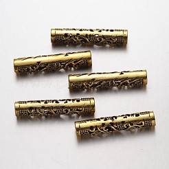 中空合金チューブビーズ  アンティーク黄金  36x7mm  穴：5mm&nbsp;PALLOY-K192-58AG
