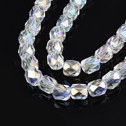Electroplate Transparent Glass Beads Strands&nbsp;EGLA-N002-13-B