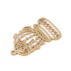 ステンレスペンダント201個  中空  植物のチャーム  ゴールドカラー  32.5x19x0.9mm  穴：1.6mm&nbsp;STAS-K250-10G