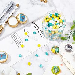 DIYワックスシーリングワックスシーリングスタンプツールセット  シーリングワックス粒子を含む  パラフィンキャンドル  ステンレススチールスプーン  鉄製ハンドルスプーン  マーキングペン  ミックスカラー  シーリングワックス粒子：500個&nbsp;DIY-CP0002-81A