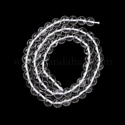 ラウンドナチュラルグレードaクォーツクリスタルビーズ連売り  ロッククリスタルビーズ  透明  6mm  穴：1.2mm  約65個/連  38cm&nbsp;G-H1648-6mm-01N-A