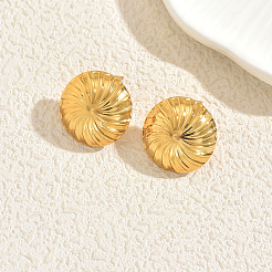 Stainless Steel Half Round Stud Earrings&nbsp;PB2657